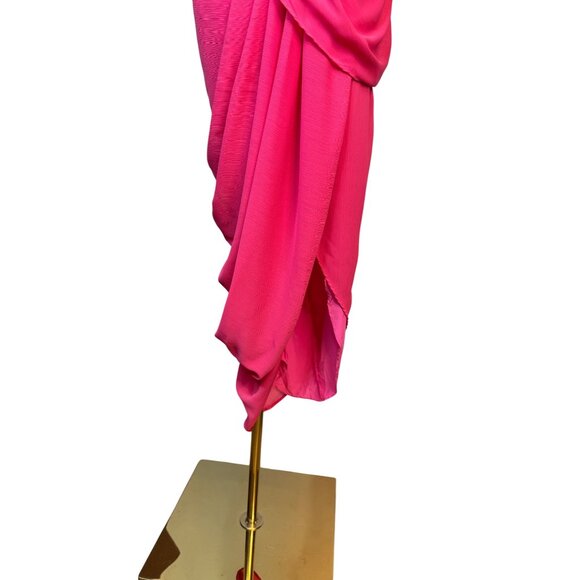 NWT Do+Be Small Hot Pink Sleeveless Ruched Draped Maxi Dress Polyester Lined - Picture 8 of 14
